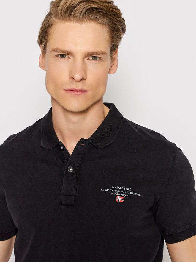 Napapijri Napapijri Poloshirt Elbas NP0A4GB4 Schwarz Regular Fit