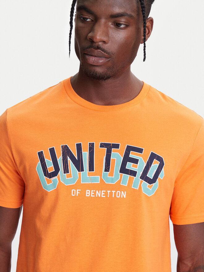United Colors Of Benetton United Colors Of Benetton Marškinėliai 3I1XU1096 Oranžinė Regular Fit