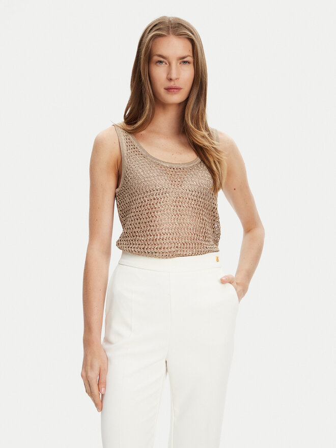 Guess Guess Top W5YR29 Z37G0 Bež Regular Fit