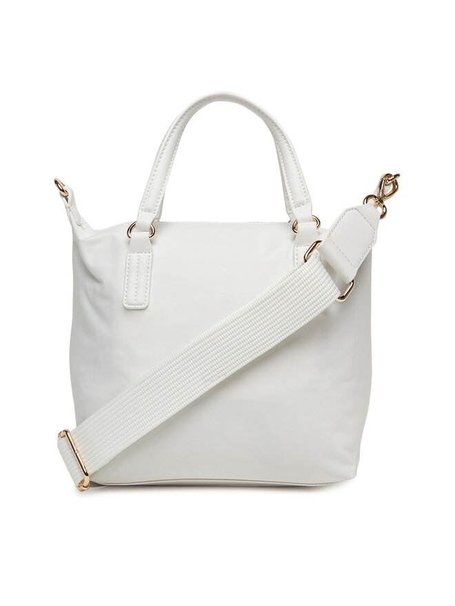 Tommy Hilfiger Torebka Tommy Hilfiger Poppy Small Tote Corp AW0AW17204 Écru