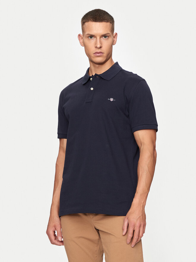 Gant Gant Polo marškinėliai Shield 2220 Tamsiai mėlyna Slim Fit