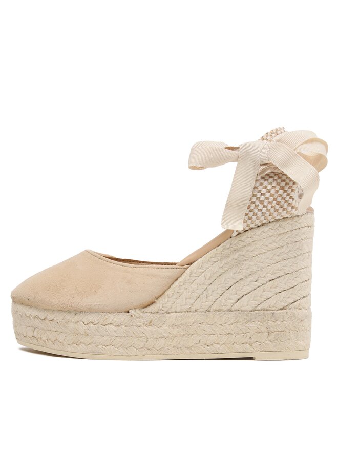 Manebi Espadrilles Manebi Soft Suede Wedge Espadrilles M 1.1 WV Bēšs