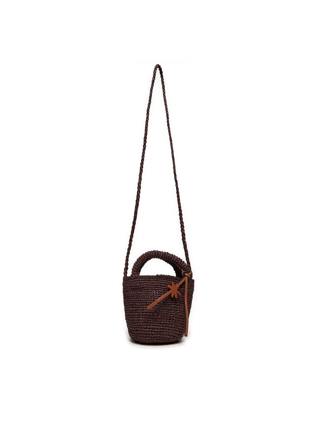 Manebi Handtasche Manebi Handcrafted Raffia Summer Bag Mini V 7.4 AM Braun