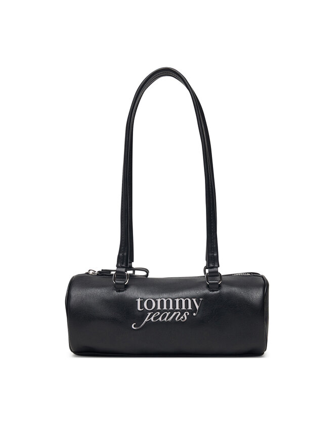 Tommy Jeans Handtasche Tommy Jeans Tjw Bold Script Shoulder Barrel AW0AW19055 Schwarz