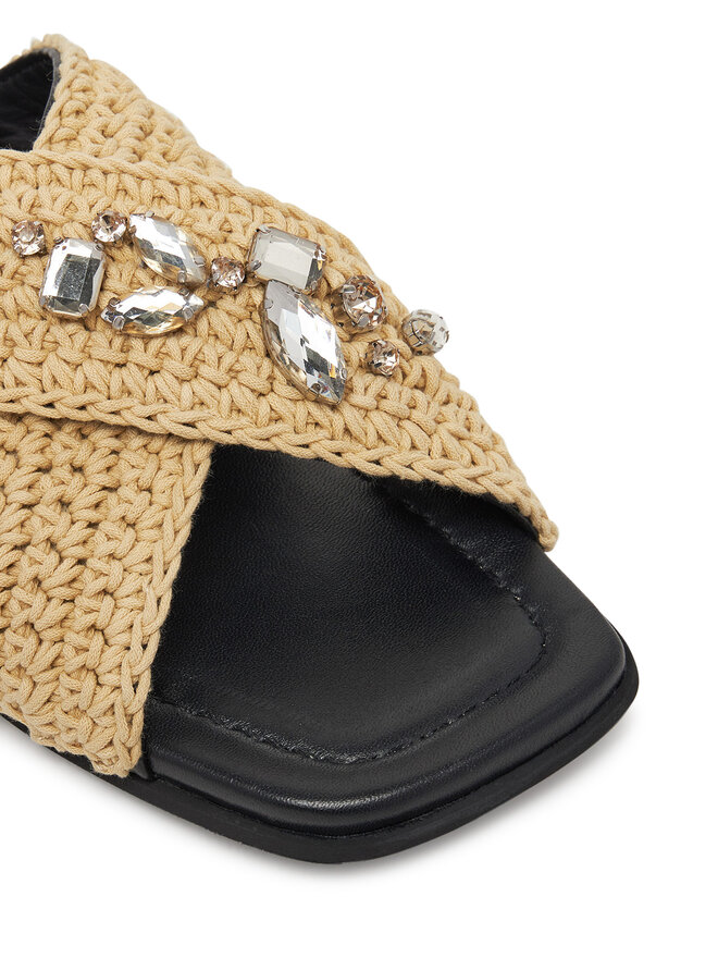 Inuikii Pantoletten Inuikii Woven Strap Stones 70104-367 705 Beige