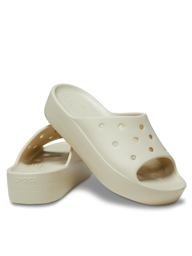 Crocs Pantoletten Crocs Classic Platform Slide 208180 Beige