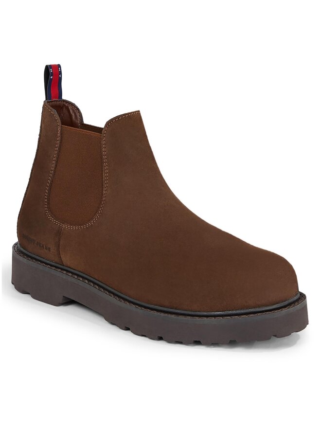 Tommy Hilfiger Kotníková obuv s elastickým prvkem Tommy Hilfiger EM0EM01205 Hnědá