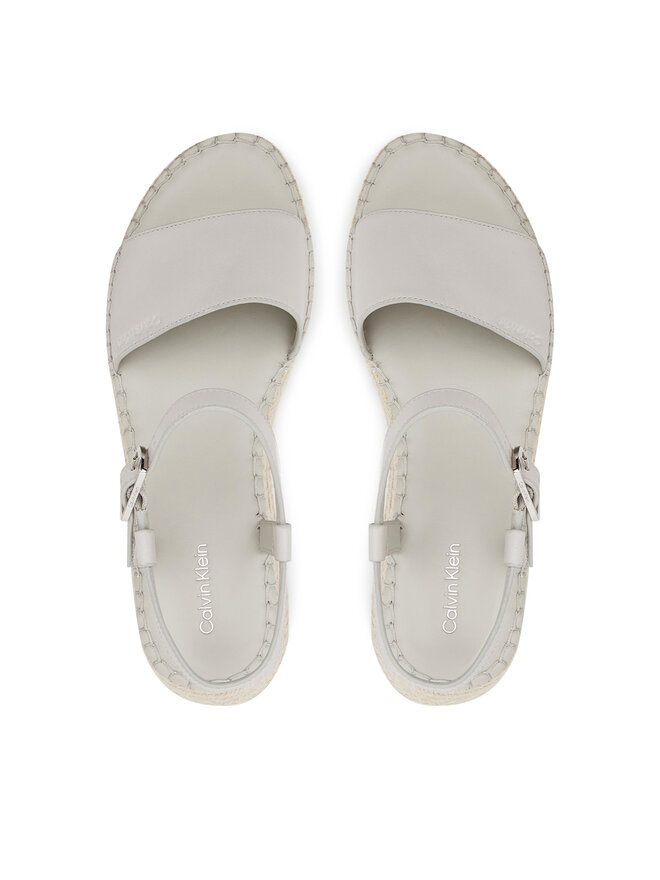 Calvin Klein Εσπαντρίγιες Calvin Klein Wedge Rope Sandal Lth HW0HW02546 Λευκό