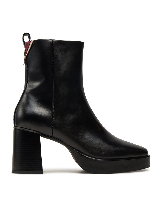 Tommy Hilfiger Μποτάκια Tommy Hilfiger Premium Leather High Heel Bootie FW0FW08100 Μαύρο