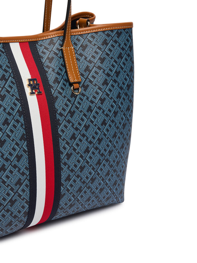 Tommy Hilfiger Handtasche Tommy Hilfiger Th Monoplay Satchel Corp AW0AW19516 Dunkelblau