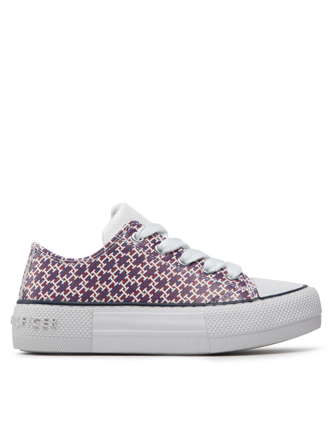 Tommy Hilfiger Modne superge Tommy Hilfiger Low Cut Lace-Up Sneaker T3A9-32289-0753 Bordo rdeča