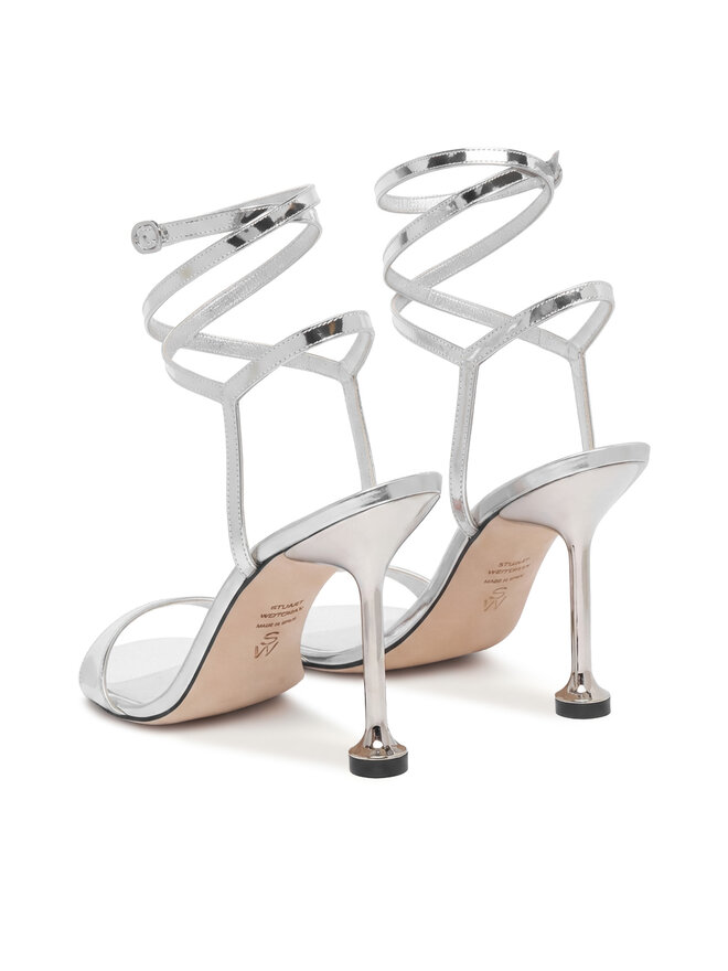 Stuart Weitzman Босоніжки Stuart Weitzman Naudistini Wrap 100 SM911 Срібний
