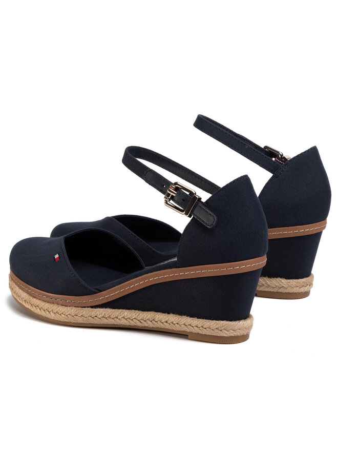 Tommy Hilfiger Espadrilky Tommy Hilfiger Basic Closed Toe Mid Wedge FW0FW04787 Tmavomodrá