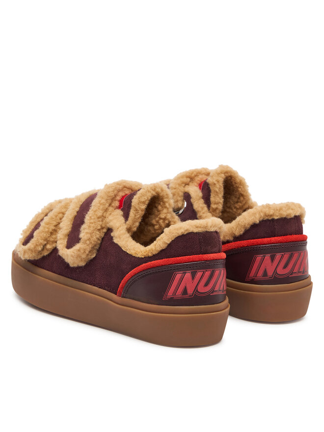 Inuikii Sneakers Inuikii Lila Shearling Low Velcro 1001.001.0561 Dunkelrot