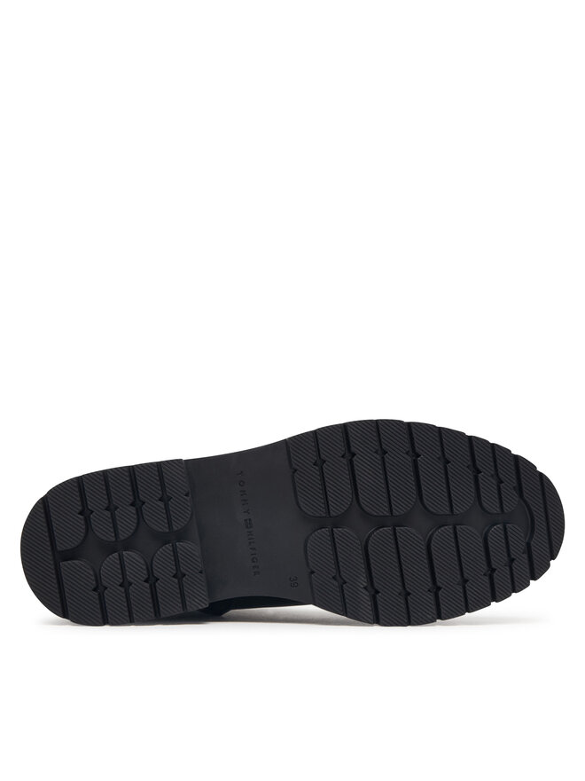 Tommy Hilfiger Schnürschuhe Tommy Hilfiger Th Emboss Grain Leather Boot FW0FW09553 Schwarz