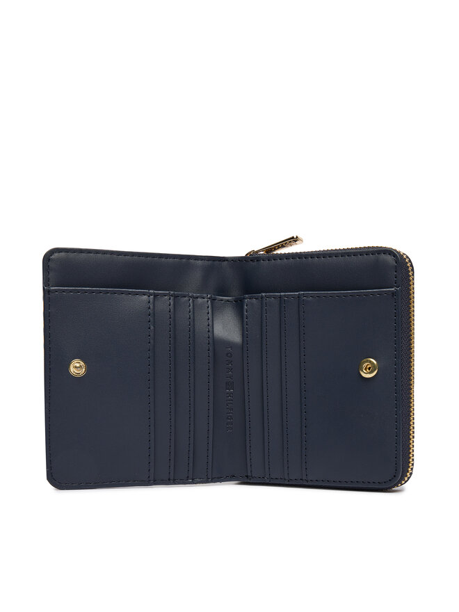 Tommy Hilfiger Geldbörse Tommy Hilfiger Th Icon Med Za W/ Flap Jacquard AW0AW18759 Blau
