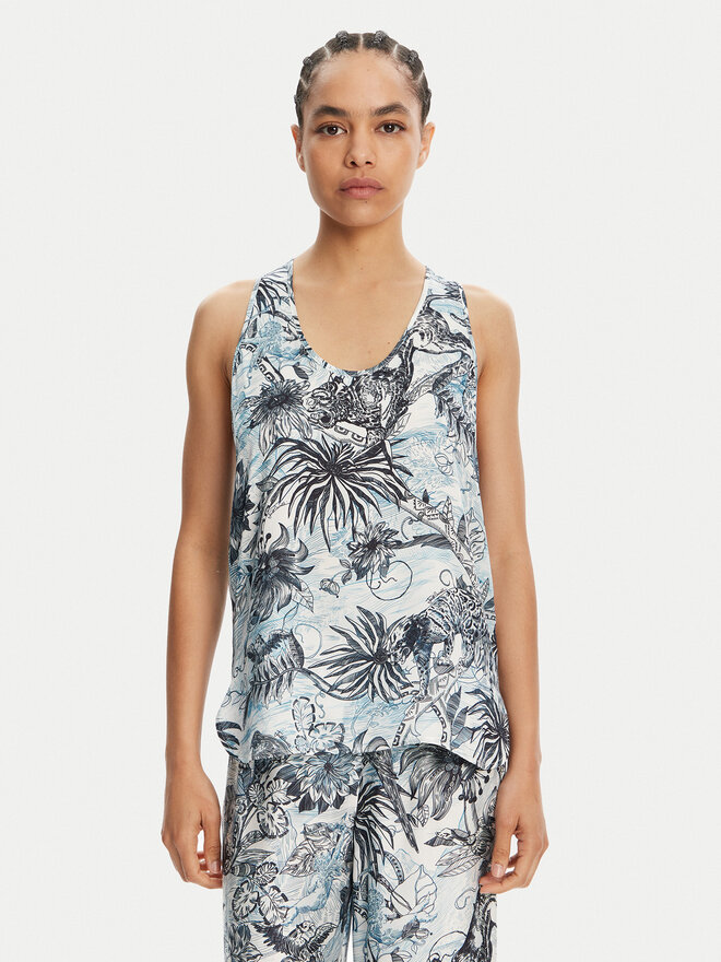Just Cavalli Just Cavalli Топ 78PAH640 Голубий Regular Fit