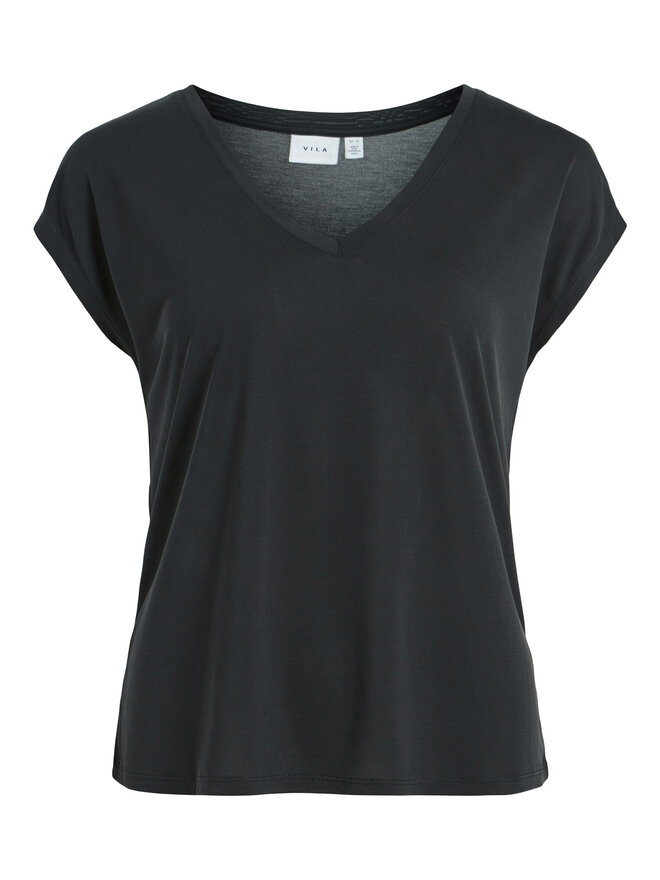 Vila Vila T-Shirt Modala 14074847 Μαύρο Relaxed Fit