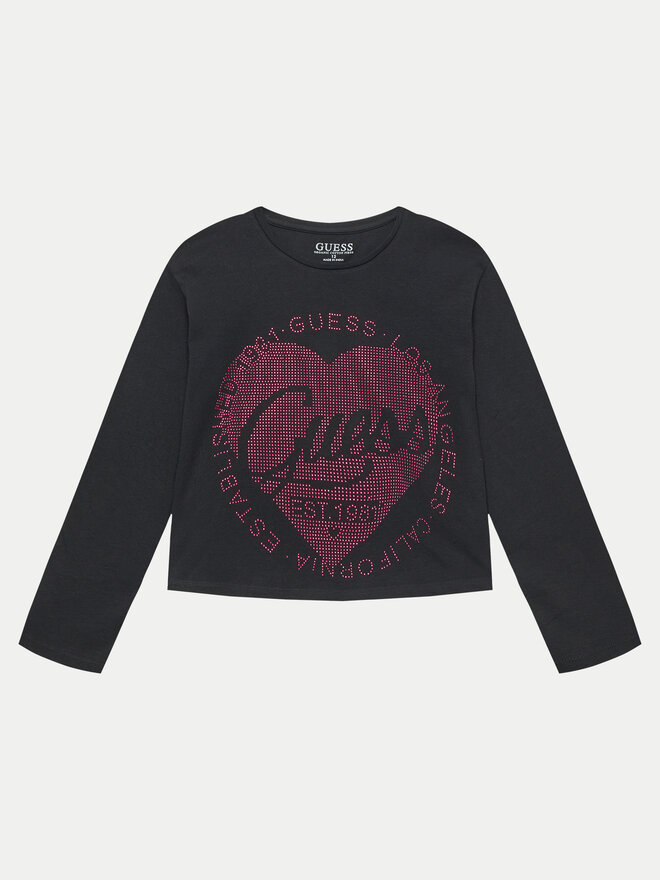 Guess Guess Marškinėliai J4YI18 K6YW4 Juoda Boxy Fit
