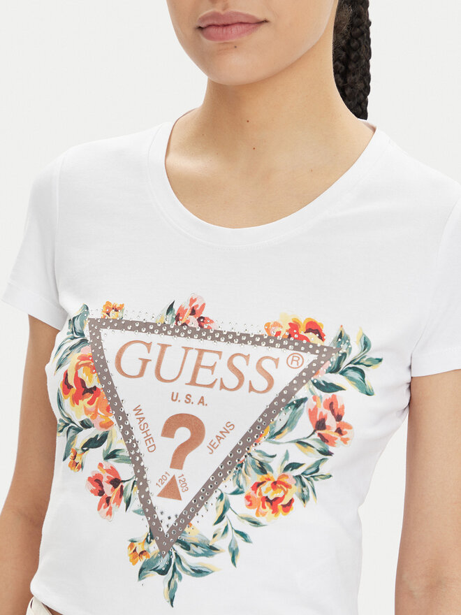 Guess Guess Camiseta W4GI24 J1314 Blanco Slim Fit