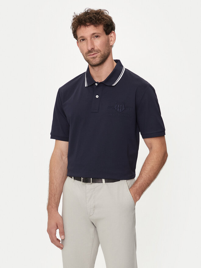 Gant Gant Polo marškinėliai Contrast 2013039 Tamsiai mėlyna Regular Fit