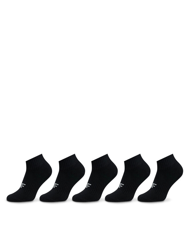 4F Set di 5 paia di calzini corti da bambini 4F 4FJWAW23USOCF231 Nero
