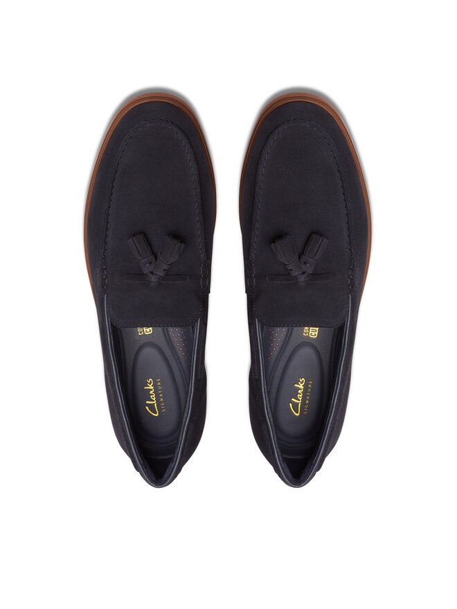 Clarks Mokasíny Clarks Torford Tassel 26180334 Tmavomodrá