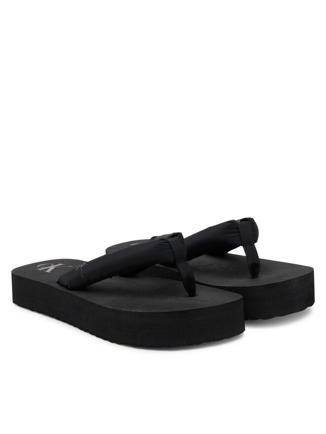 Calvin Klein Jeans Σαγιονάρες Calvin Klein Jeans Beach Sandal Flatform Ttxr Satin YW0YW01723 Μαύρο