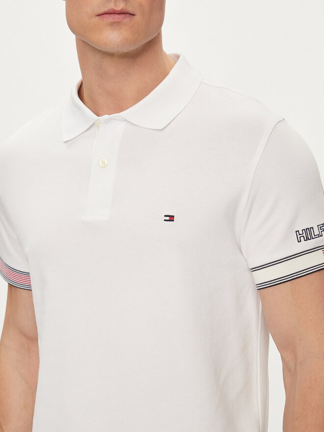 Tommy Hilfiger Tommy Hilfiger Poloshirt Flag MW0MW34780 Weiß Slim Fit