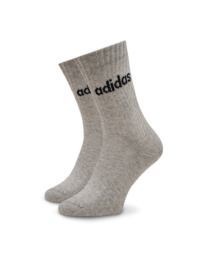 adidas Skarpety wysokie unisex adidas Linear Crew Cushioned Socks 3 Pairs IC1302 Szary