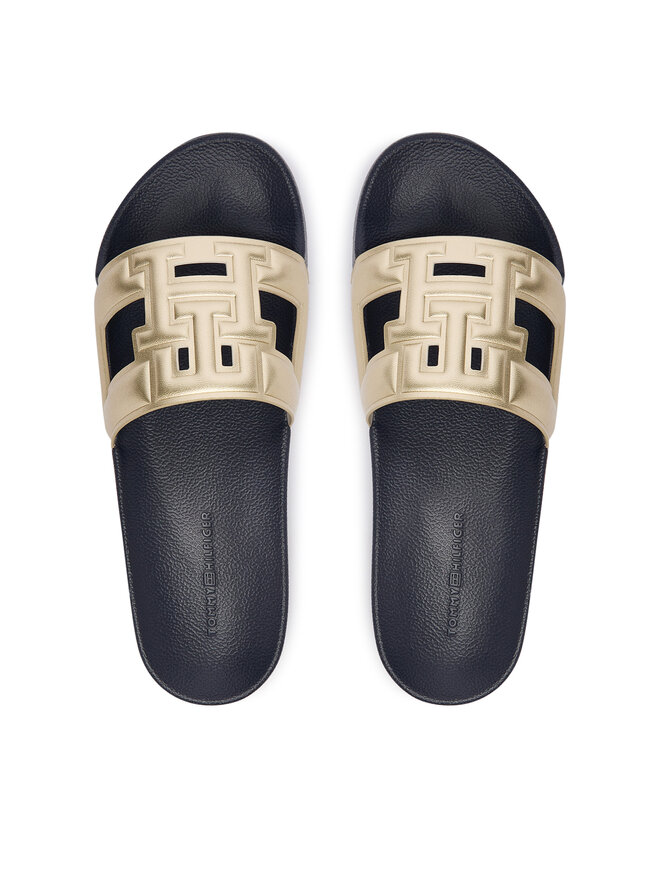 Tommy Hilfiger Pantoletten Tommy Hilfiger Th Pool Slide FW0FW09613 Goldfarben