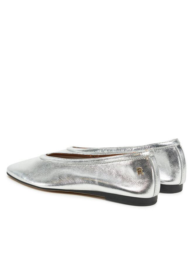 Tommy Hilfiger Ballerine Tommy Hilfiger Soft Metal Lthr Ballerina No Bow FW0FW08601 Argento