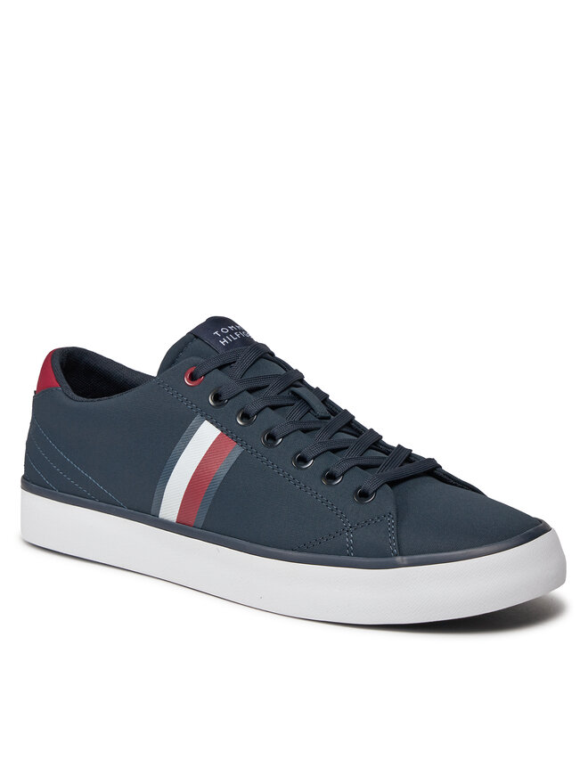 Tommy Hilfiger Snīkeri Tommy Hilfiger Th Hi Vulc Low Stripes Mesh FM0FM04946 Zils