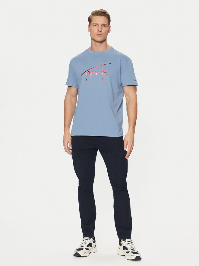 Tommy Jeans Tommy Jeans T-Shirt Signature DM0DM21109 Blau Regular Fit
