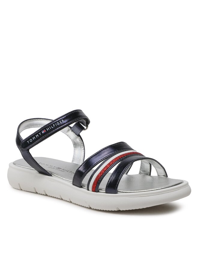 Tommy Hilfiger Sandali Tommy Hilfiger Stripes Velcro T4A2-32771-1372 S Mornarsko modra