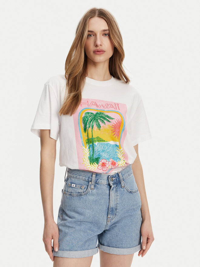 Roxy Roxy Camiseta ERJZT05899 Blanco Relaxed Fit