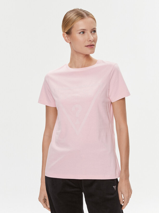 Guess Guess Marškinėliai Adele V2YI07 K8HM0 Rožinė Regular Fit