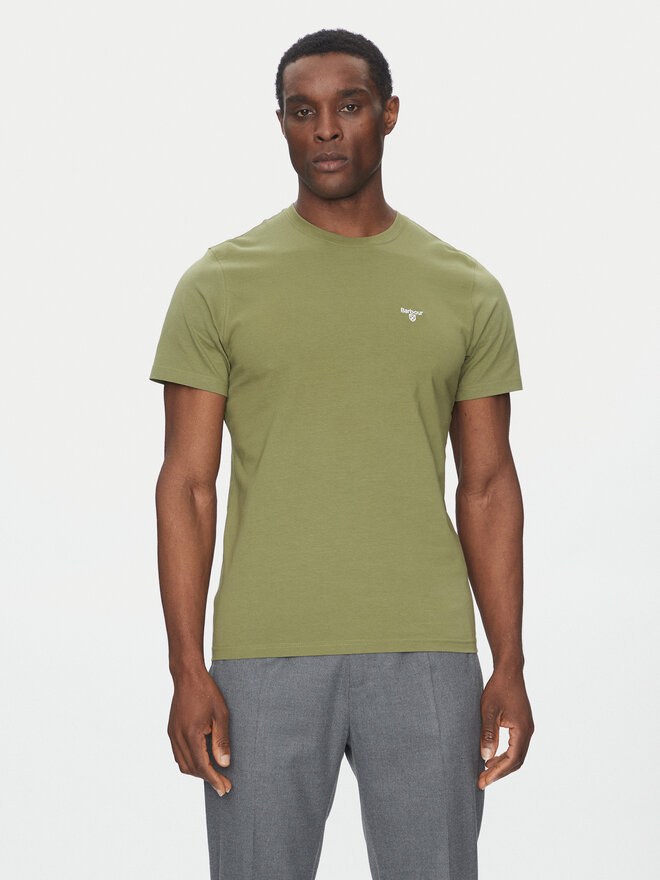 Barbour Barbour Marškinėliai Essential Sports MTS0331OL39 Žalia Tailored Fit