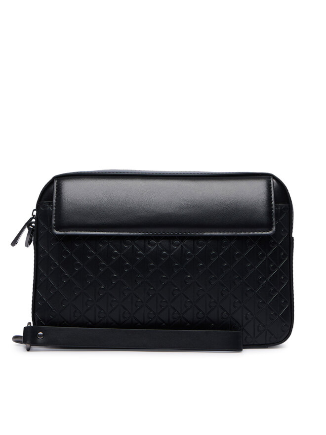Calvin Klein Umhängetasche Calvin Klein Refined Emblem Mix Pouch W/ Hand LV04D1369G Schwarz