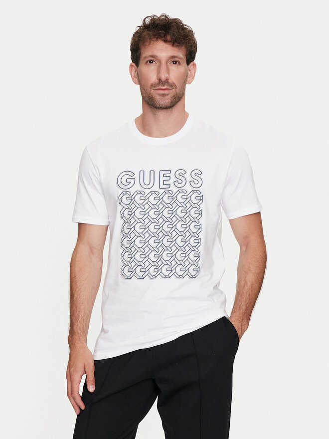 Guess Guess Marškinėliai M4YI29 J1314 Balta Slim Fit