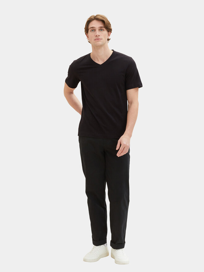 Tom Tailor Tom Tailor 2 marškinėlių komplektas 1037738 Juoda Regular Fit