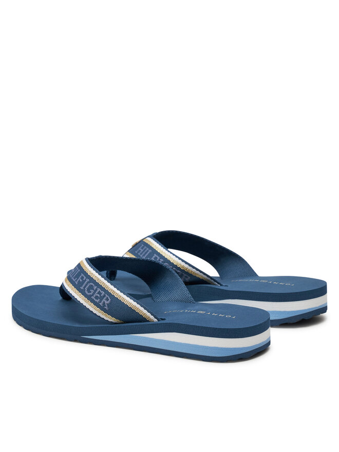 Tommy Hilfiger Zehentrenner Tommy Hilfiger Im Hilfiger Beach Sandal FW0FW08015 Blau