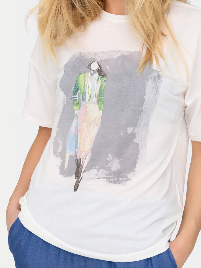 ONLY ONLY Camiseta Melina 15342876 Blanco Regular Fit