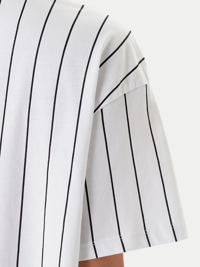 Karl Kani Karl Kani T-Shirt Small Signature Essential Pinstripe 6137879 Weiß Relaxed Fit