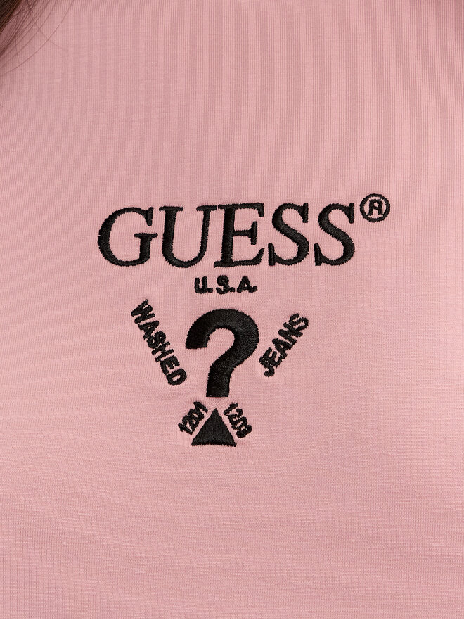 Guess Guess Marškinėliai Colette V4YI21 KCDH1 Rožinė Regular Fit
