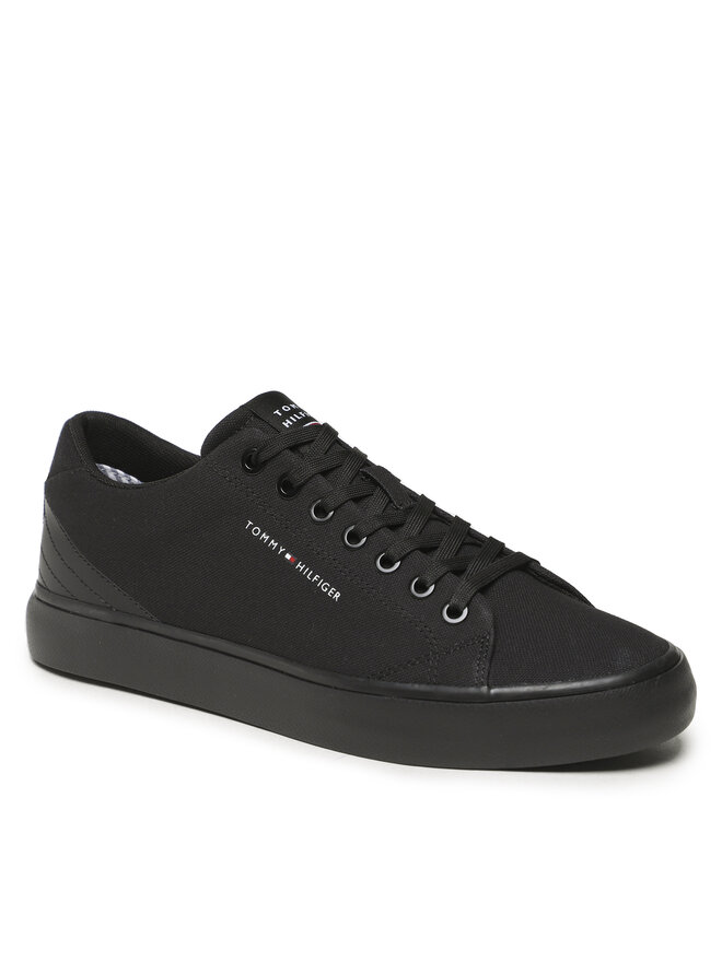 Tommy Hilfiger Kedai Tommy Hilfiger Th Hi Vulc Core Low Canvas FM0FM04737 Juoda