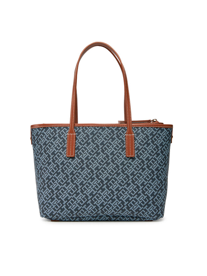 Tommy Hilfiger Torebka Tommy Hilfiger Th Monoplay Leather Mini Tote AW0AW17415 Granatowy