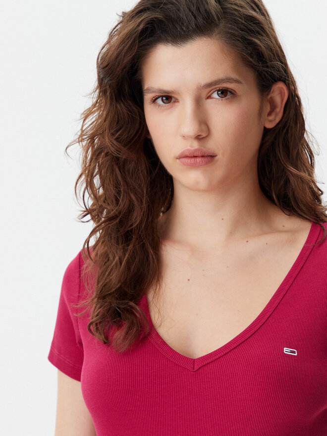 Tommy Jeans Tommy Jeans T-Shirt Essential DW0DW17385 Rosa Slim Fit