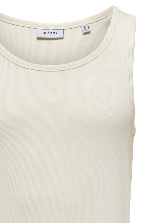 Only & Sons Only & Sons Tank top marškinėliai Tanner 22030217 Écru Regular Fit