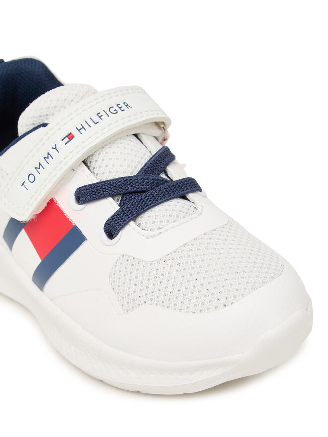 Tommy Hilfiger Sneakers Tommy Hilfiger Flag Low Cut Lace-Up/Velcro T1X9-34369-1843 M Weiß